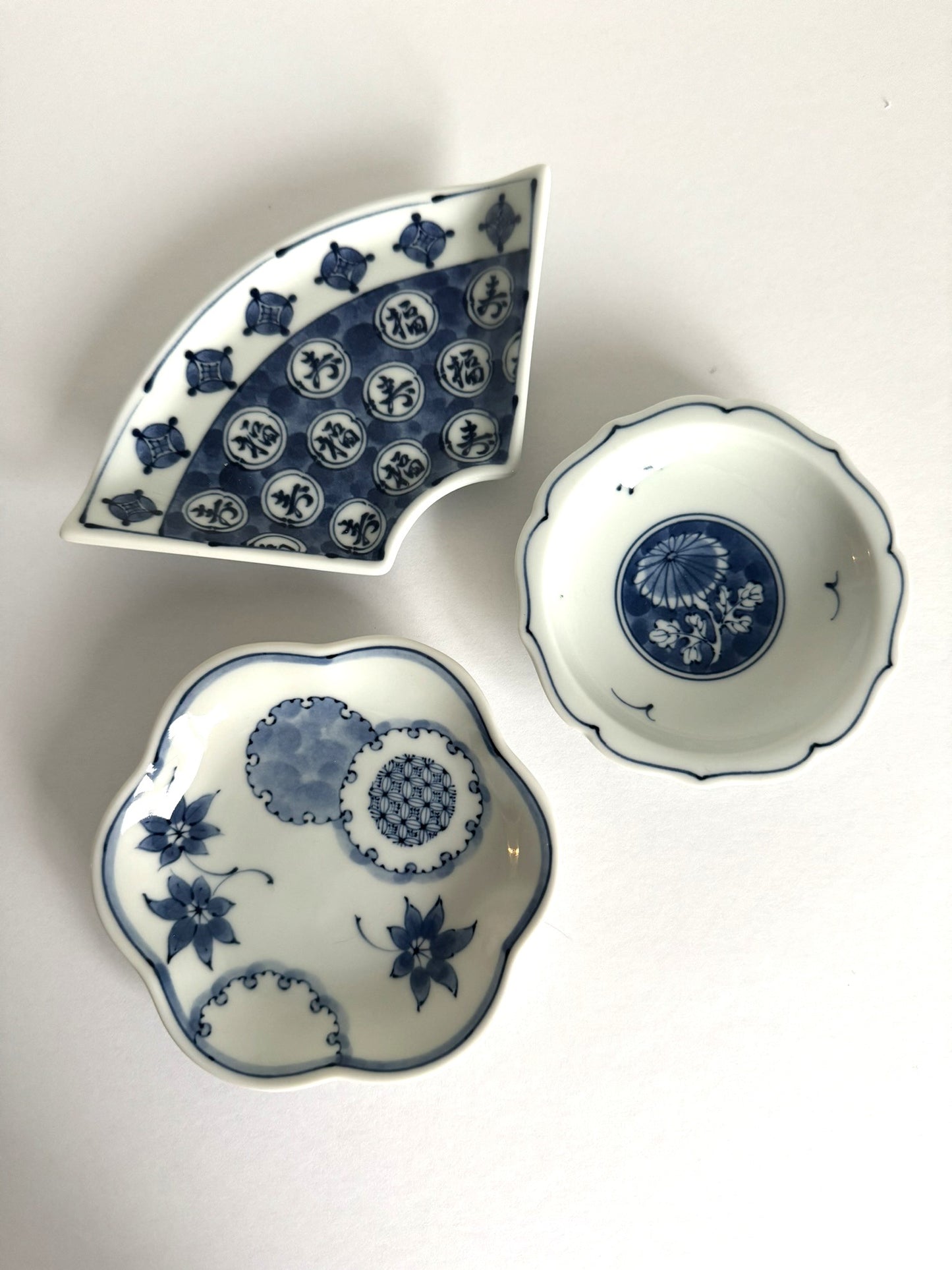 Blue painting Ougi(扇)Set of 2