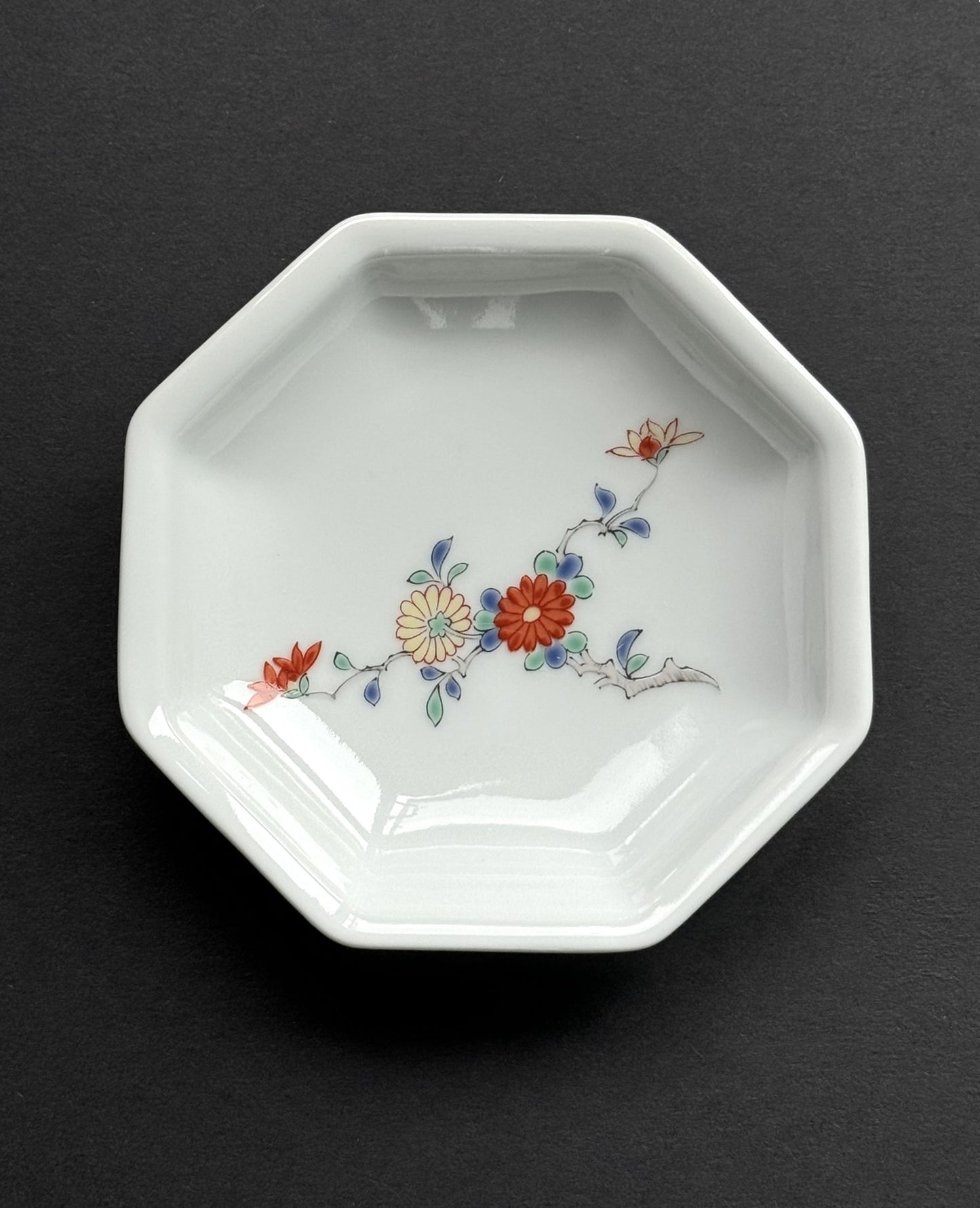 Octagonal small plate - Chrysanthemum(Kiku)