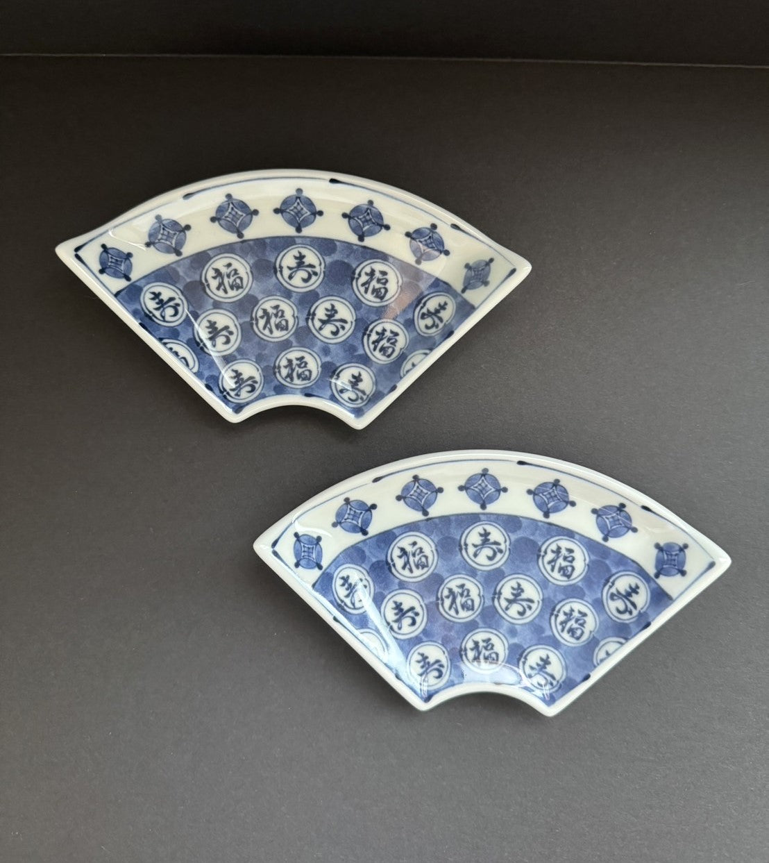 Blue painting Ougi(扇)Set of 2